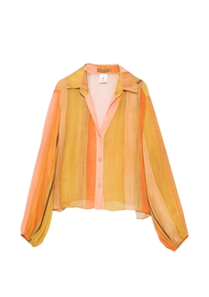 Água de Coco striped silk shirt - Orange