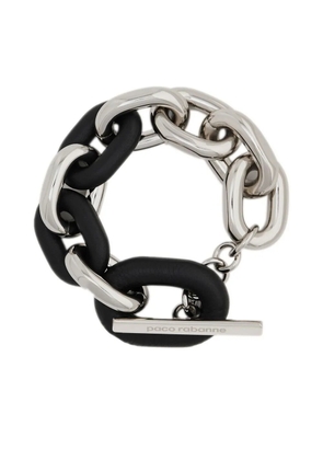 Rabanne XL Link silver-tone leather embellished bracelet