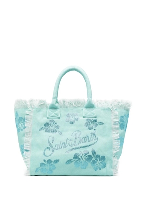 MC2 Saint Barth Vanity beaded-floral tote bag - Blue