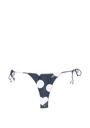 Jacquemus heart-print side-tie bikini bottom - Blue