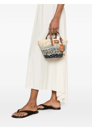 Anya Hindmarch small bow-detail woven tote bag - Neutrals