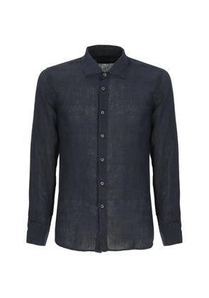 120% Lino long-sleeved shirt - Blue