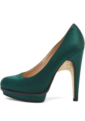 Fendi Pre-Owned satin platform pumps - Green