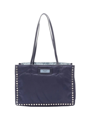 Prada Pre-Owned 2010-2026 Tessuto Studded Etiquette tote bag - Blue