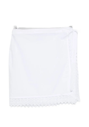 THE NINA STUDIO lace-detail mini skirt - White
