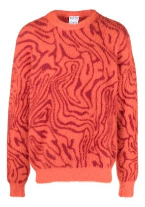 COUNTY OF MILAN patterned-intarsia fleece knitted jumper - Red