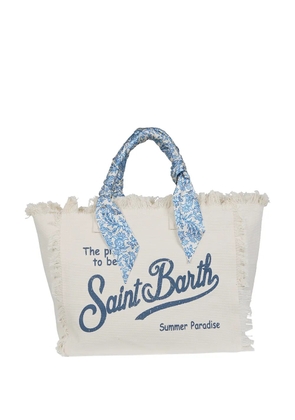 MC2 Saint Barth fringed-trim scarf-detail tote bag - Neutrals