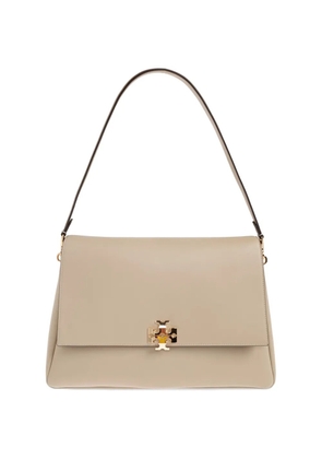Tory Burch large Charlie logo-plaque shoulder bag - Neutrals