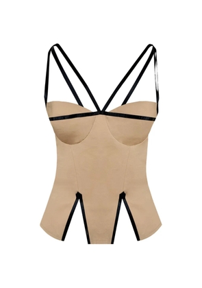 Contessa Mills Madeleine contrast-trim top - Neutrals
