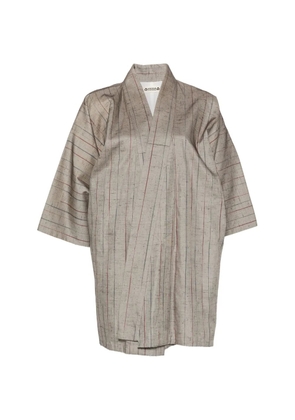 A.N.G.E.L.O. Vintage Upcycling striped silk kimono - Grey