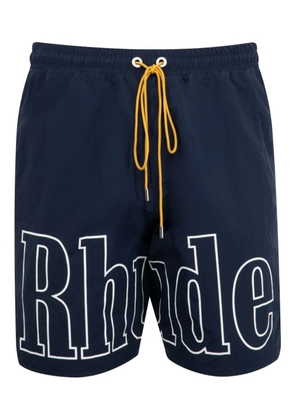 RHUDE logo-print shorts - Blue