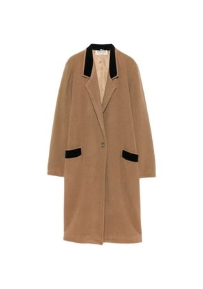 A.N.G.E.L.O. Vintage Cult 1970s velvet-trim single-breasted coat - Brown