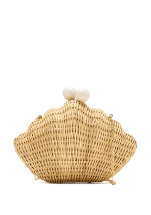 Poolside mini shell-shaped clutch - Neutrals