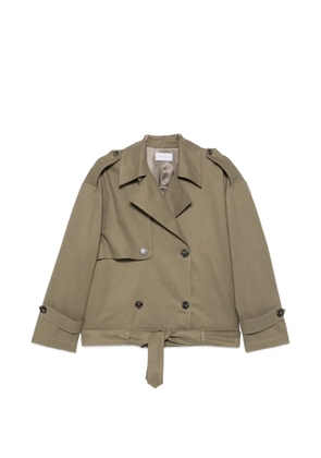 THE NINA STUDIO double-breasted belted jacket - Green