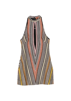 Missoni chevron-knit halterneck dress - Brown