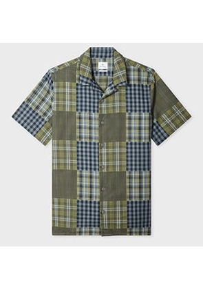 PS Paul Smith Regular-Fit Green Patchwork Check Shirt