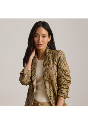 Python-Embossed Lambskin Blazer