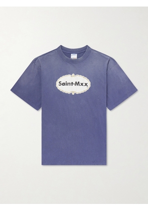 SAINT MXXXXXX - Logo-Print Cotton-Jersey T-Shirt - Men - Blue - S