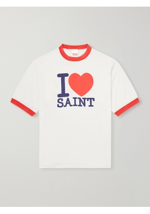 SAINT MXXXXXX - I Love Saint Cotton-Jersey T-Shirt - Men - White - S