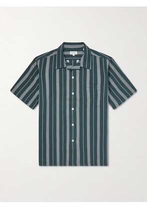 Hartford - New Palmito MC Camp-Collar Striped Cotton Shirt - Men - Green - S