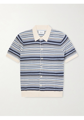 NN07 - Nolan Striped Organic Cotton Polo Shirt - Men - Blue - S