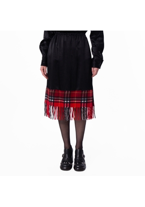 Burberry Satin Check Scarf Skirt
