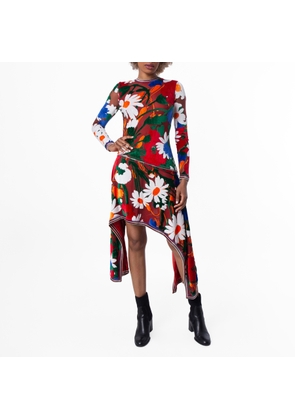 Burberry Daisy Garden Print Velvet Dress