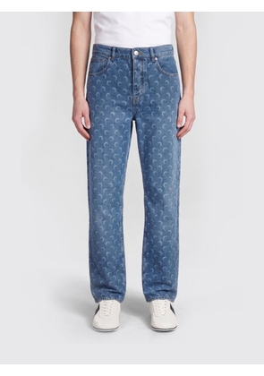 MARINE SERRE Jeans Men color Gnawed Blue