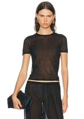 EAVES Wrenley Knit Tee in Black - Black. Size S (also in XS, XXS, M, L, XL).