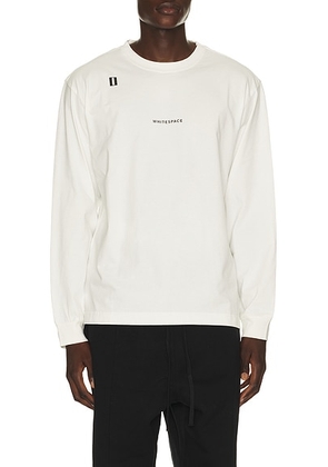 Whitespace Premium Graphic Long Sleeve Tee in Whisper White - White. Size XL/1X (also in S, M, L, XXL/2X).