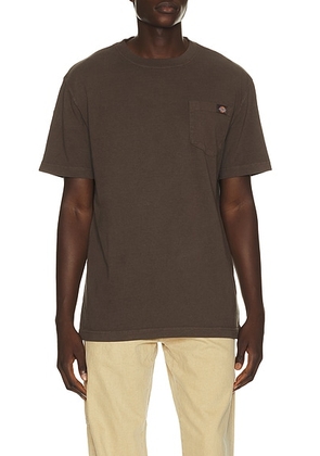 Dickies Heavy Weight Pocket Tee in Dark Brown - Chocolate. Size XL/1X (also in S, M, L).