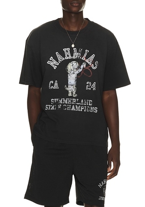 Nahmias State Champions Boxy T-Shirt in Aged Black - Black. Size M (also in S, L, XL/1X, XXL/2X).