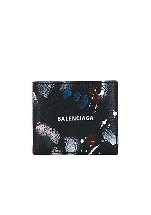 Balenciaga Cash Square Folded Wallet in Black & Multicolor - Black. Size all.
