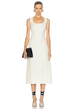 JACQUEMUS La Robe Tablier in Off White - Ivory. Size 42 (also in 36, 38, 40).