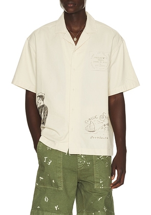 President's Hand Painted Reef Shirt in Ecru - Cream. Size XL/1X (also in S, M, L).