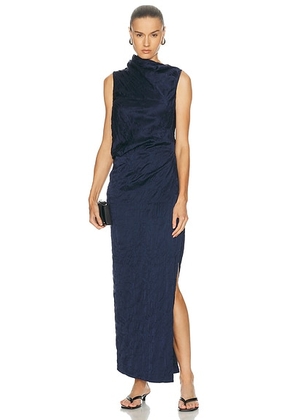 Marina Moscone Draped Dress in Navy - Navy. Size 4 (also in 0, 2, 6).