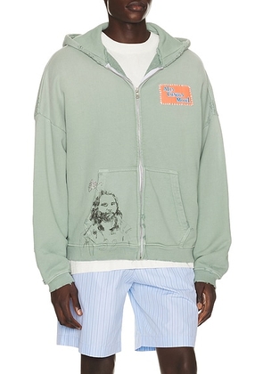 Paly Hollywood Alta Cienega Hooded Sweatshirt in Green - Mint. Size XL/XXL (also in XS/S, M/L).