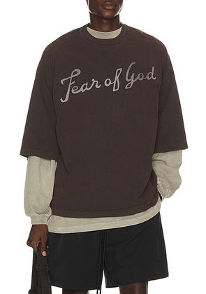 Fear of God Heavyweight Jersey Fear Of God, 43 Tee in Dark Brown - Chocolate. Size XXL/2X (also in S, M, L, XL/1X).