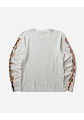 Men s 20/-Jersey Crew Longsleeve T-Shirt (Concho Belt Sleeve) White