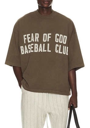 Fear of God Heavyweight Jersey Baseball Club Tee in Faded Brown - Brown. Size XXL/2X (also in S, M, L, XL/1X).