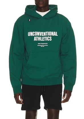 Whitespace Unconventional Athletics Hoodie in Rain Forest - Dark Green. Size M (also in S, L, XL/1X, XXL/2X).