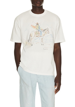 President's Hand Paint Cowboy Tee in Off White - White. Size XL/1X (also in S, M, L).