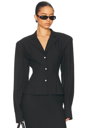 Helsa The Suit Overshirt in Black - Black. Size S (also in ).