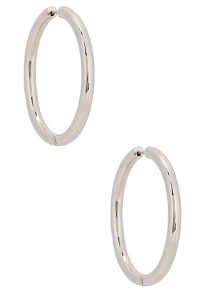 Jennifer Fisher Lilly Hinged Baby Hoop Earrings in Silver - Metallic Silver. Size all.