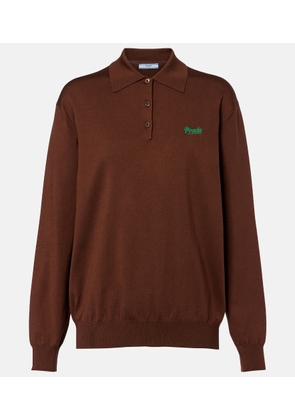 Prada Silk-blend polo sweater