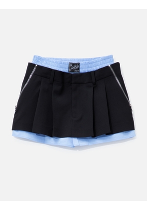 Pre-Styled Pleated Skort With Zipper Details