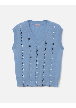 Light Blue Button Vest