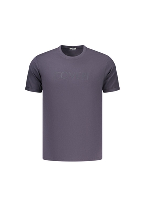 Coveri Moving Blue Cotton Men's T-Shirt - M