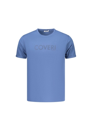 Coveri Moving Blue Cotton Men's T-Shirt - M