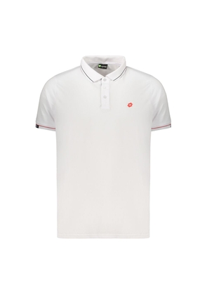 Lotto White Polyester Men's Polo Shirt - XL